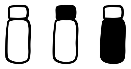 set of bottles vector silhouettes