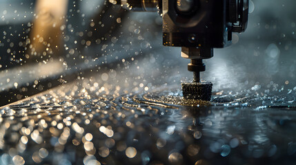 A piece of jewelry is being made with a laser