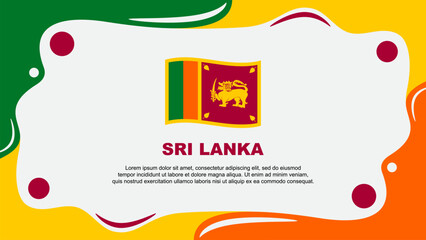 Sri Lanka Flag Abstract Background Flat Design Template. Sri Lanka Independence Day Banner Wallpaper Vector Illustration. Sri Lanka Cartoon