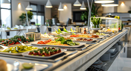 Table with delicious food, buffet.