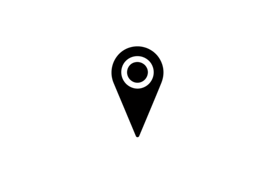 a black and white map pointer