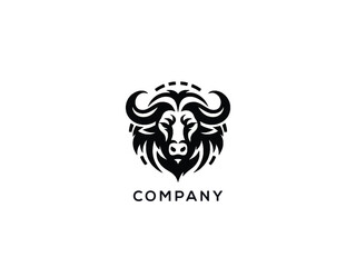 Abstract buffalo logo vector icon design template