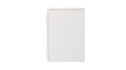 a spiral bound notebook with a white cover