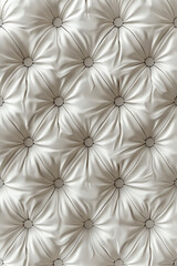 Luxurious 3D rendering of elegant white diamond tufted pattern for sofa cushions or headboard.