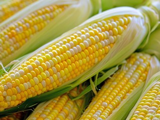 a group of corn on the cob
