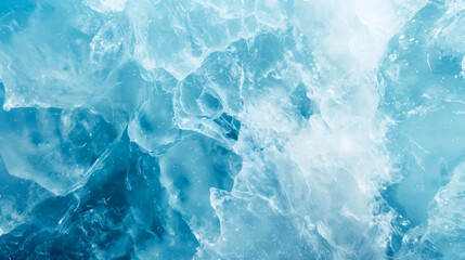Obraz premium Closeup of an ice surface with intricate patterns and textures. Light blue background backdrop