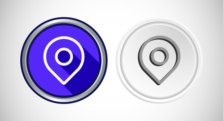 Map Pointer Location Icon Button Set Design Illustration