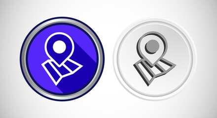 Map Pointer Location Icon Button Set Design Illustration