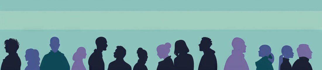 Group of business people. Isolated over white background. Communication group of multiethnic diversity silhouette profile. Social network community of diverse culture. Talk and share information