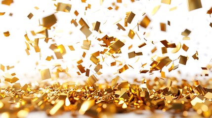 gold metal pieces splatter