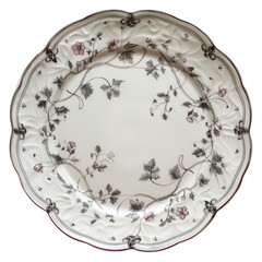 Elegant Vintage Floral Porcelain Plate for Classic Table Setting Decor