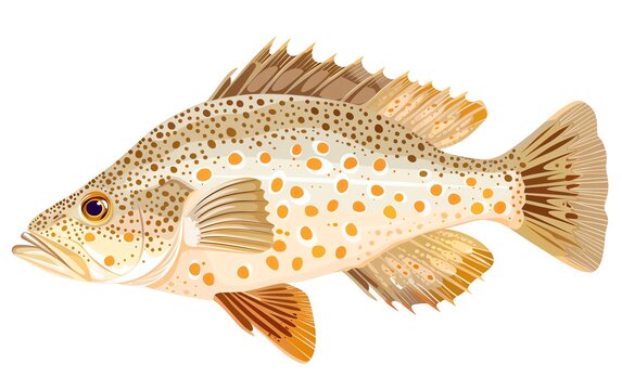 recommend clip art: A flounder fish clipart, aquatic animal element, vector illustration, flat and detailed, isolated on white background