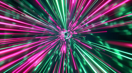 Electric neon radial speed lines in green and pink for a vibrant, modern comic book look
