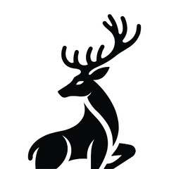 Deer head mascot vector illustration isolated on white background