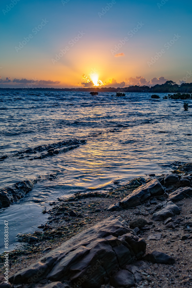 Poster sunrise on the beach