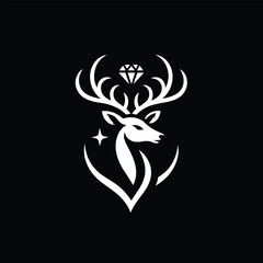 Deer head mascot vector illustration isolated on white background