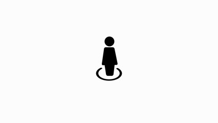 Standing man location pin icon animation, Person location icon, Exact user location, man Position icon.