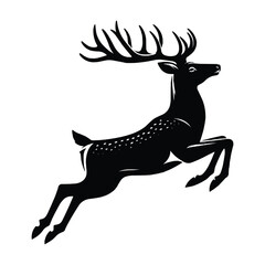 Deer Silhouette isolated on white background minimalist deer vector shape icon
