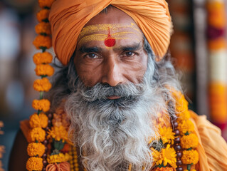 Indians in traditional clothing looking into the camera, ai generated