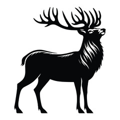 Deer Silhouette isolated on white background minimalist deer vector shape icon