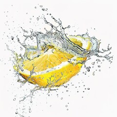 lemon water splashing art