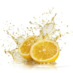 lemon water splashing art