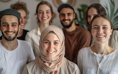 Obraz premium Portrait of a group of diversity people smiling at the camera. 