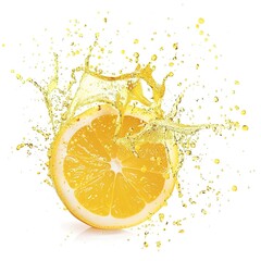 lemon water splashing art