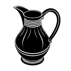 vintage style silhouette water pot vector art illustration design.