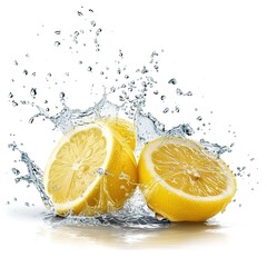lemon water splashing art