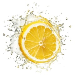 lemon water splashing illustration