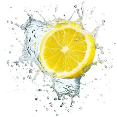 lemon water splashing illustration