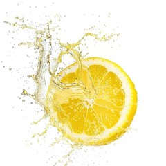 lemon water splashing illustration