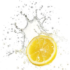 lemon water splashing illustration