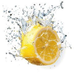 lemon water splashing illustration