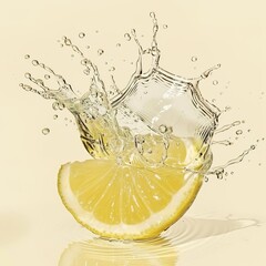 lemon water splashing illustration
