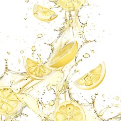 lemon water splashing illustration