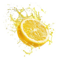 lemon water splashing illustration