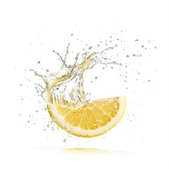 lemon water splashing illustration
