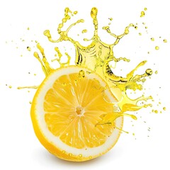 lemon water splashing illustration