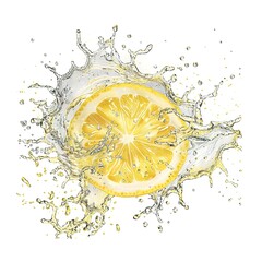 lemon water splashing illustration