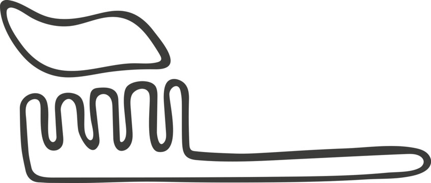 recommend clip art: Hand drawn toothbrush icon. Vector illustration, doodle style.
                    