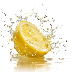 lemon water splashing illustration