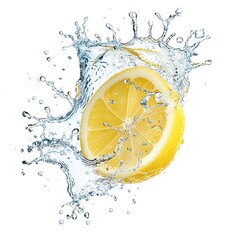 lemon water splashing illustration