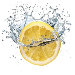 lemon water splashing illustration