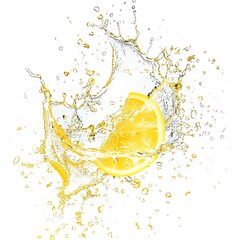 lemon water splashing illustration