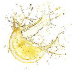 lemon water splashing illustration