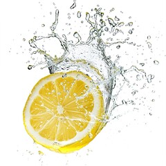 lemon water splashing illustration