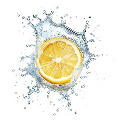 lemon water splashing illustration