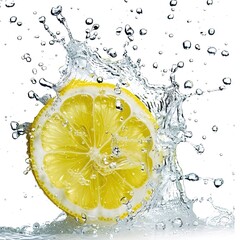 lemon water splashing illustration